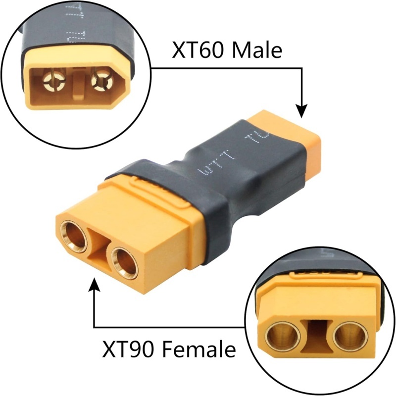 2Pcs/Lot XT90 Male Female to X - Drone Battery Adapter recension och pris