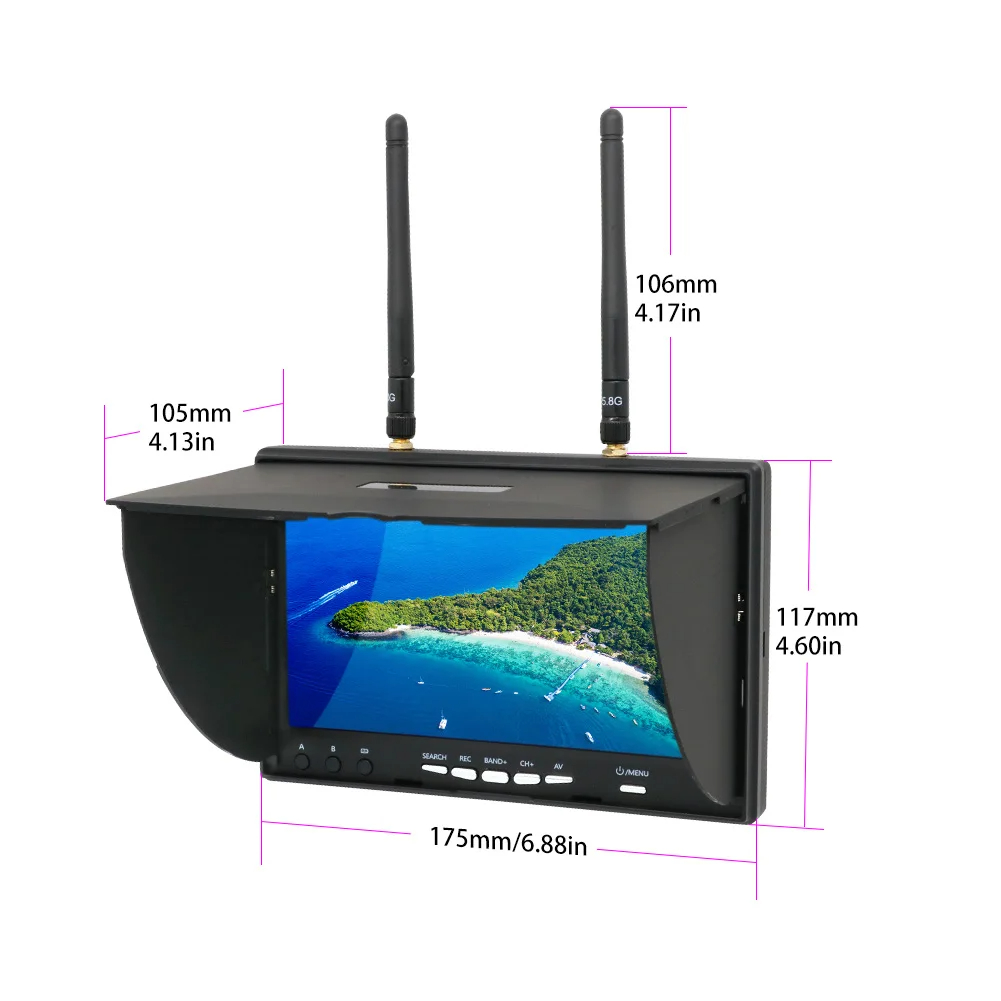 5.8G FPV DVR LS5802D 7 Inch Mo - Drone Controller Screen recension och pris
